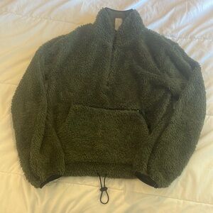 No Boundaries Olive Sherpa Hoodie